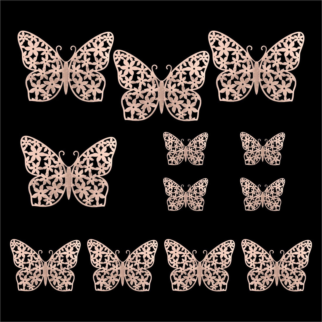 3D Metallic Butterflies Decoration D06