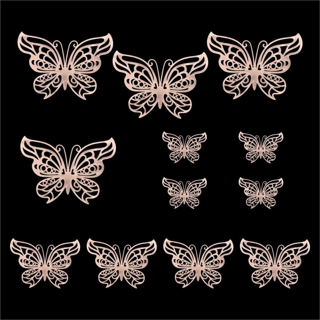 3D Metallic Butterflies Decoration D05