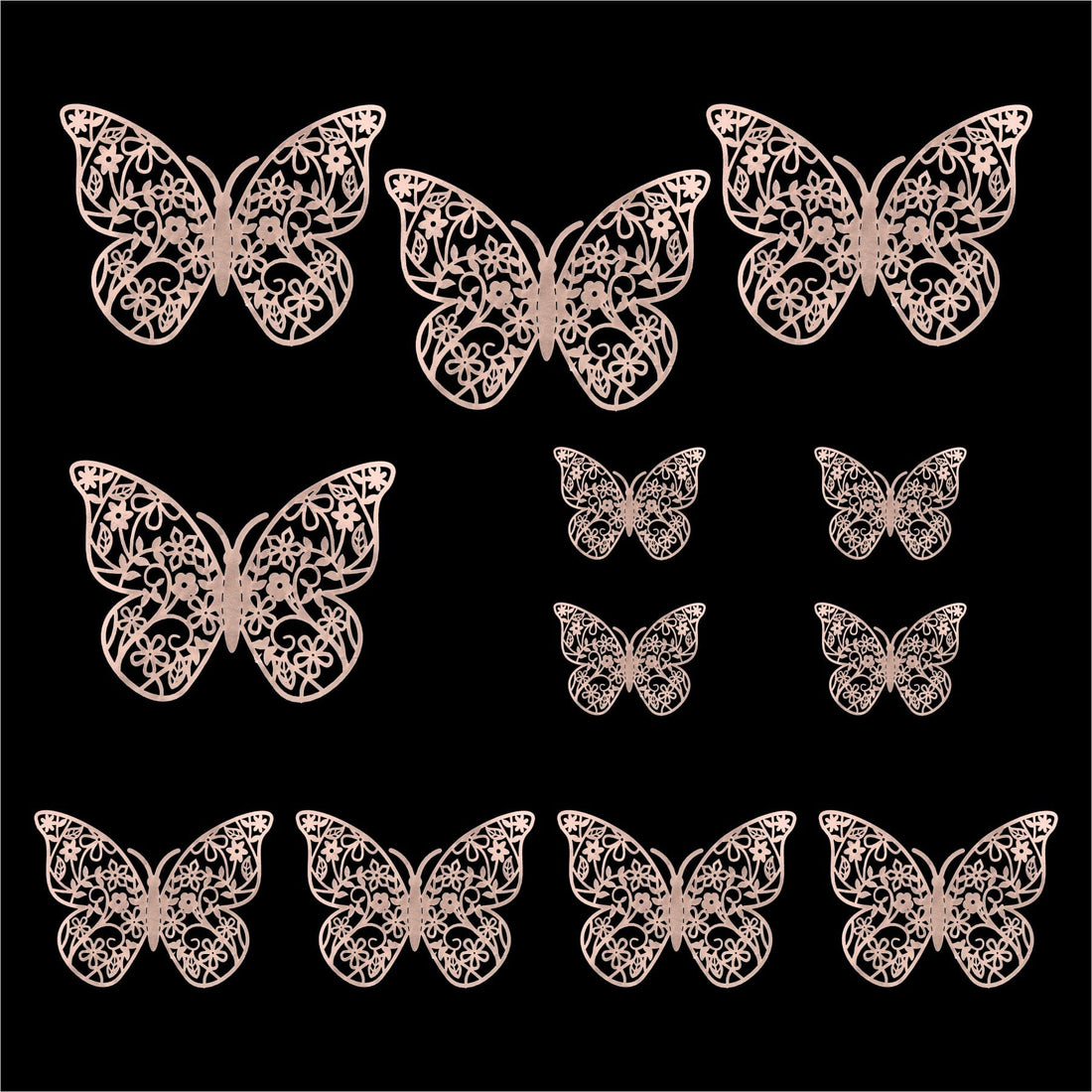 3D Metallic Butterflies Decoration D07