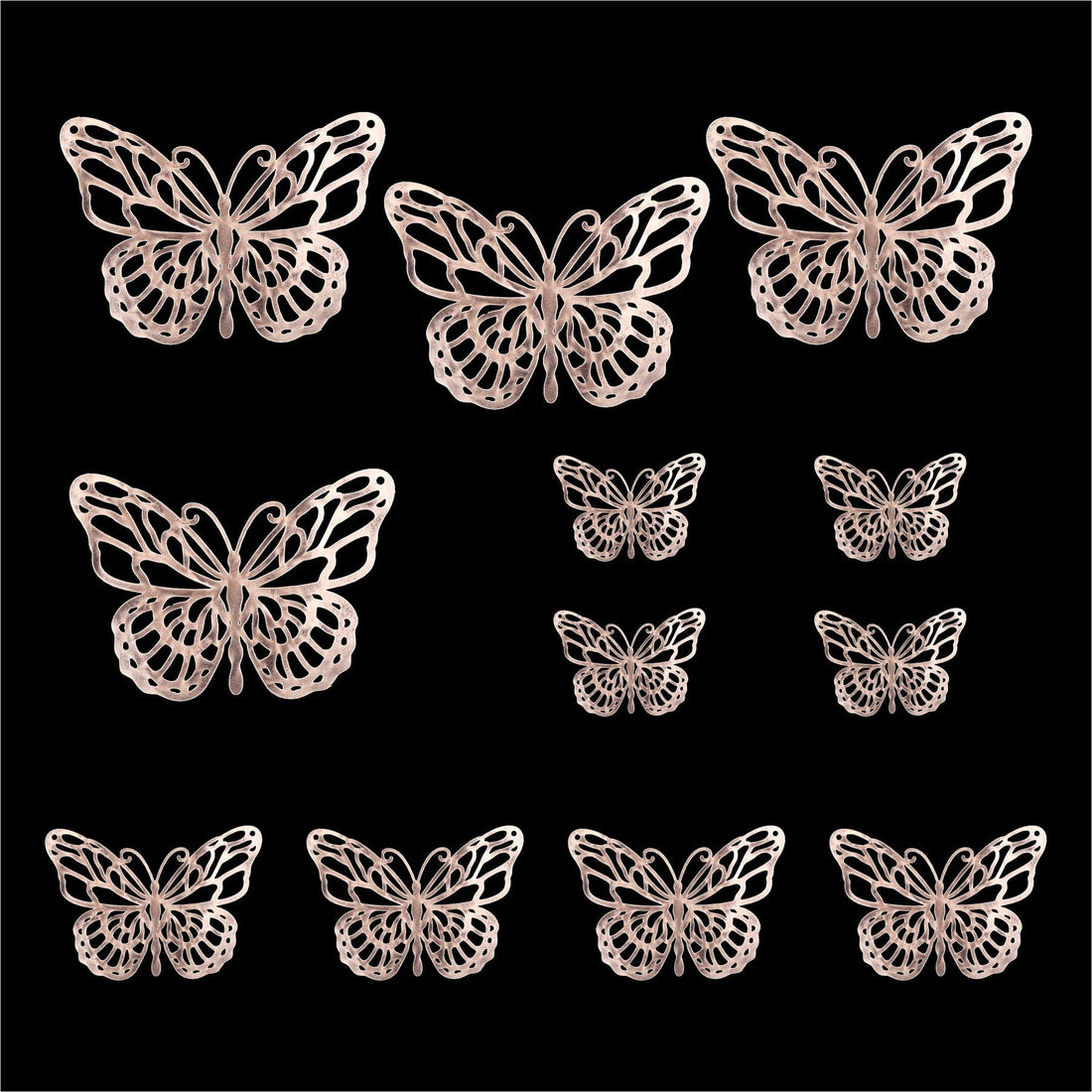 3D Metallic Butterflies Decoration D08