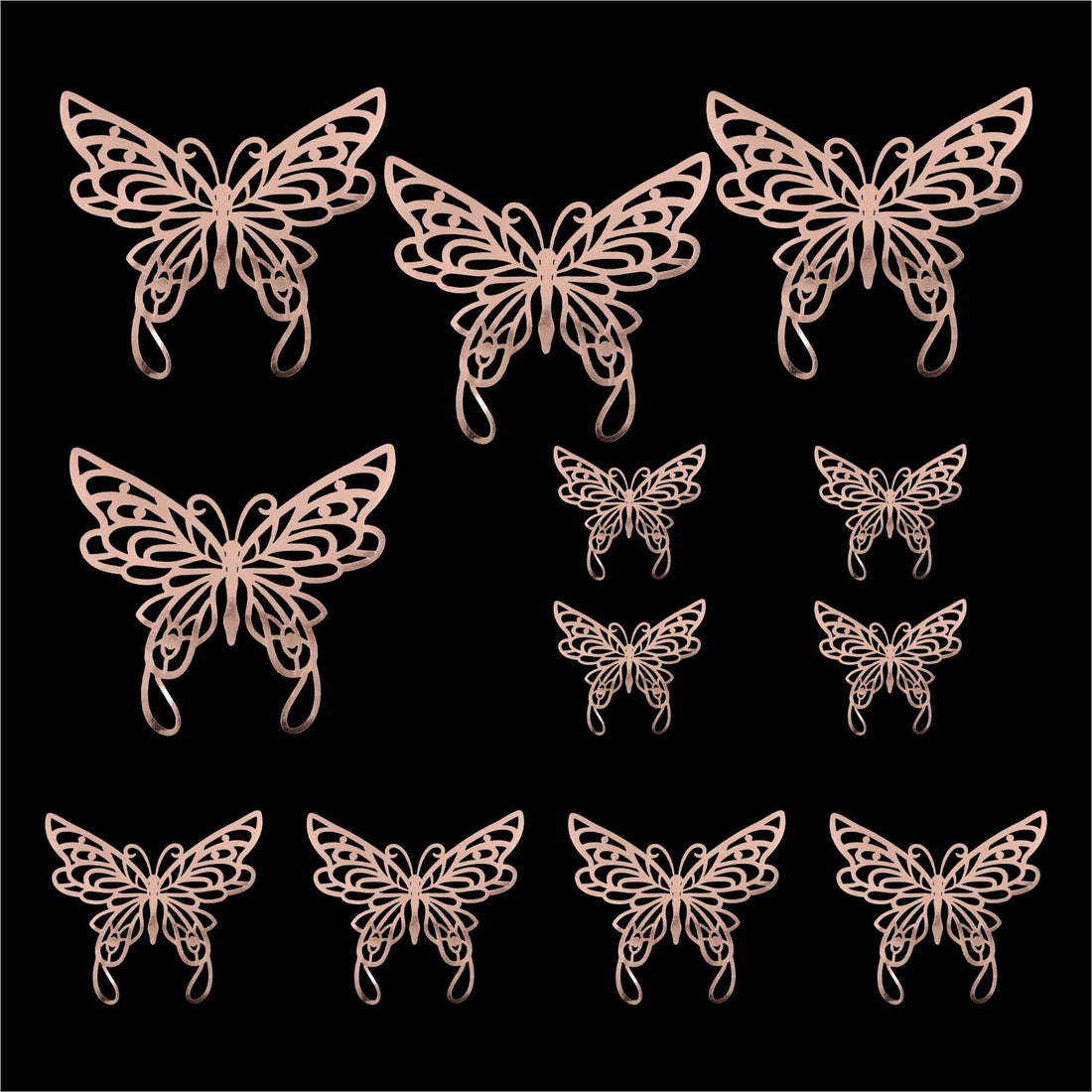 3D Metallic Butterflies Decoration D09