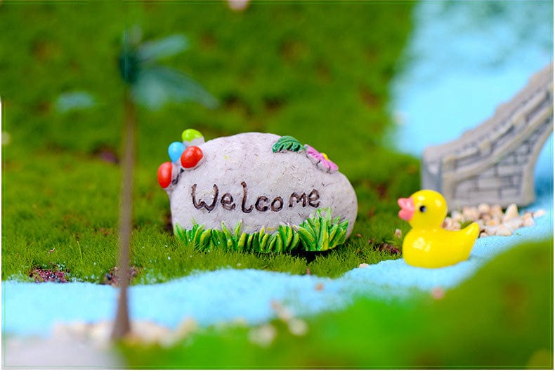 my store MINIATURE STONE WITH WELCOME TEXT - A MINIATURE