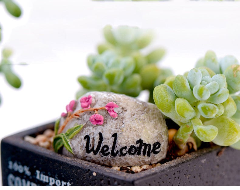 my store MINIATURE STONE WITH WELCOME TEXT - B MINIATURE