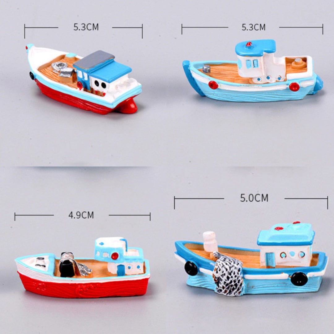 Crafteria 4Pcs Boat Miniatures