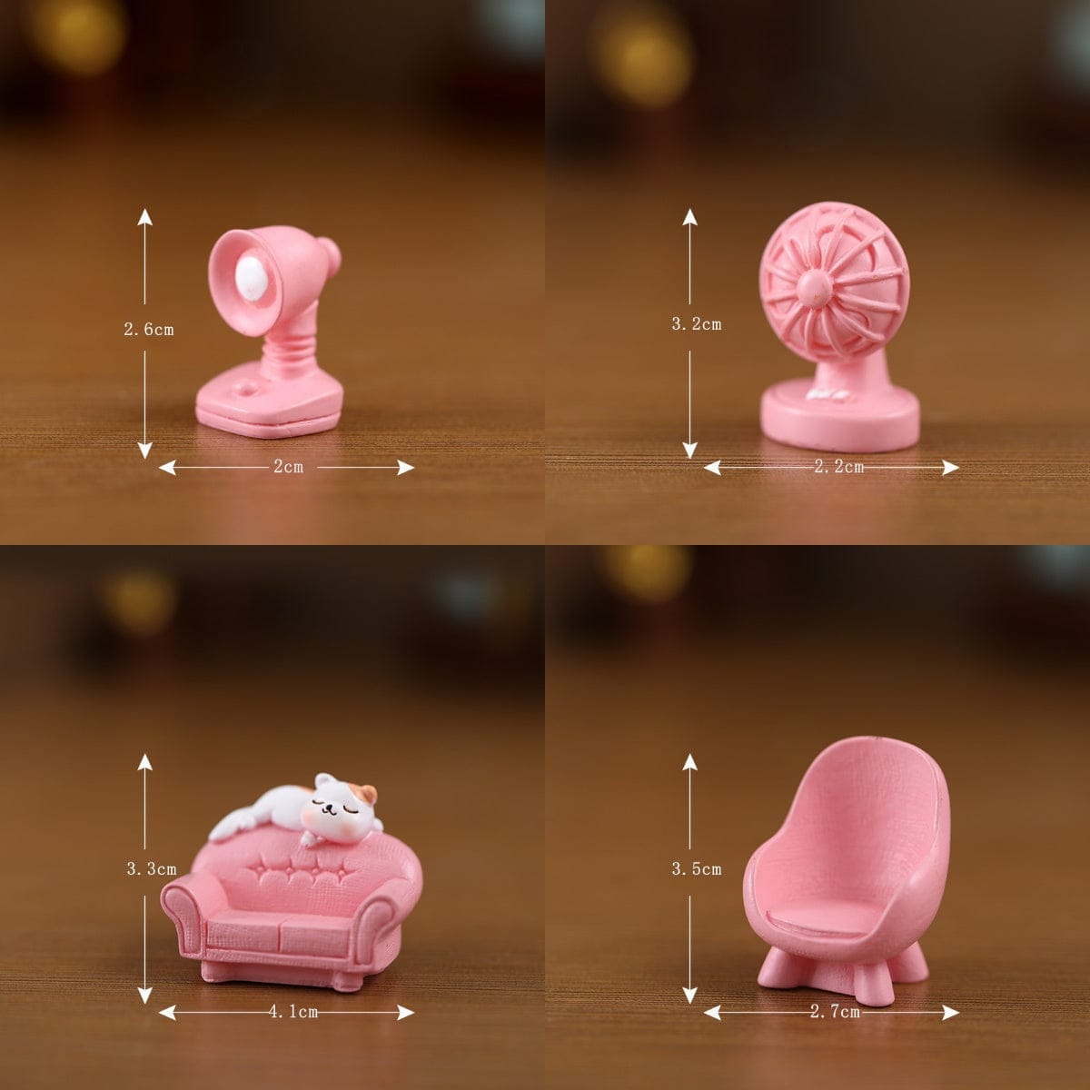 Crafteria 4Pcs Kitty Pink Furniture Miniature