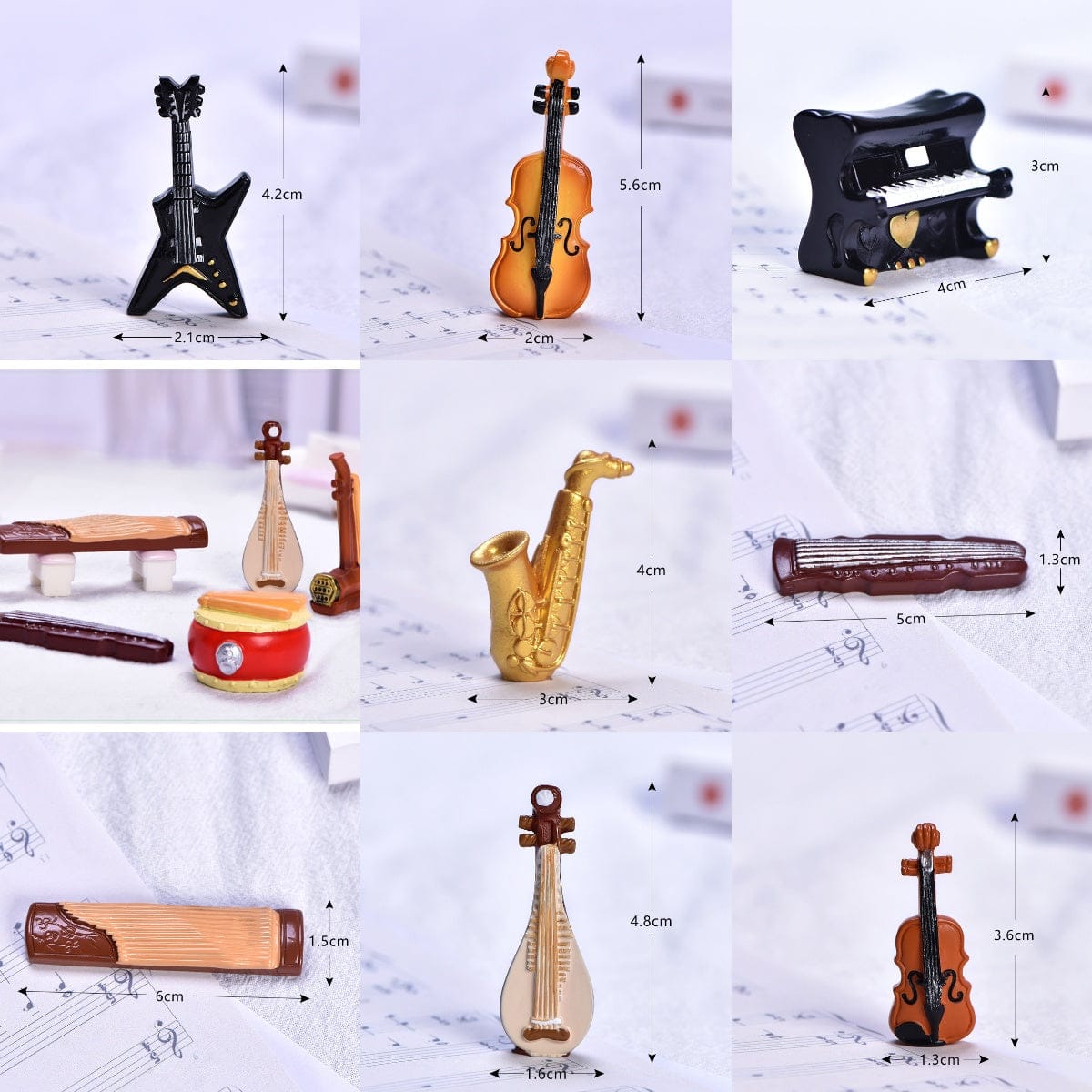 Crafteria 8Pcs Musical Instrument Miniature