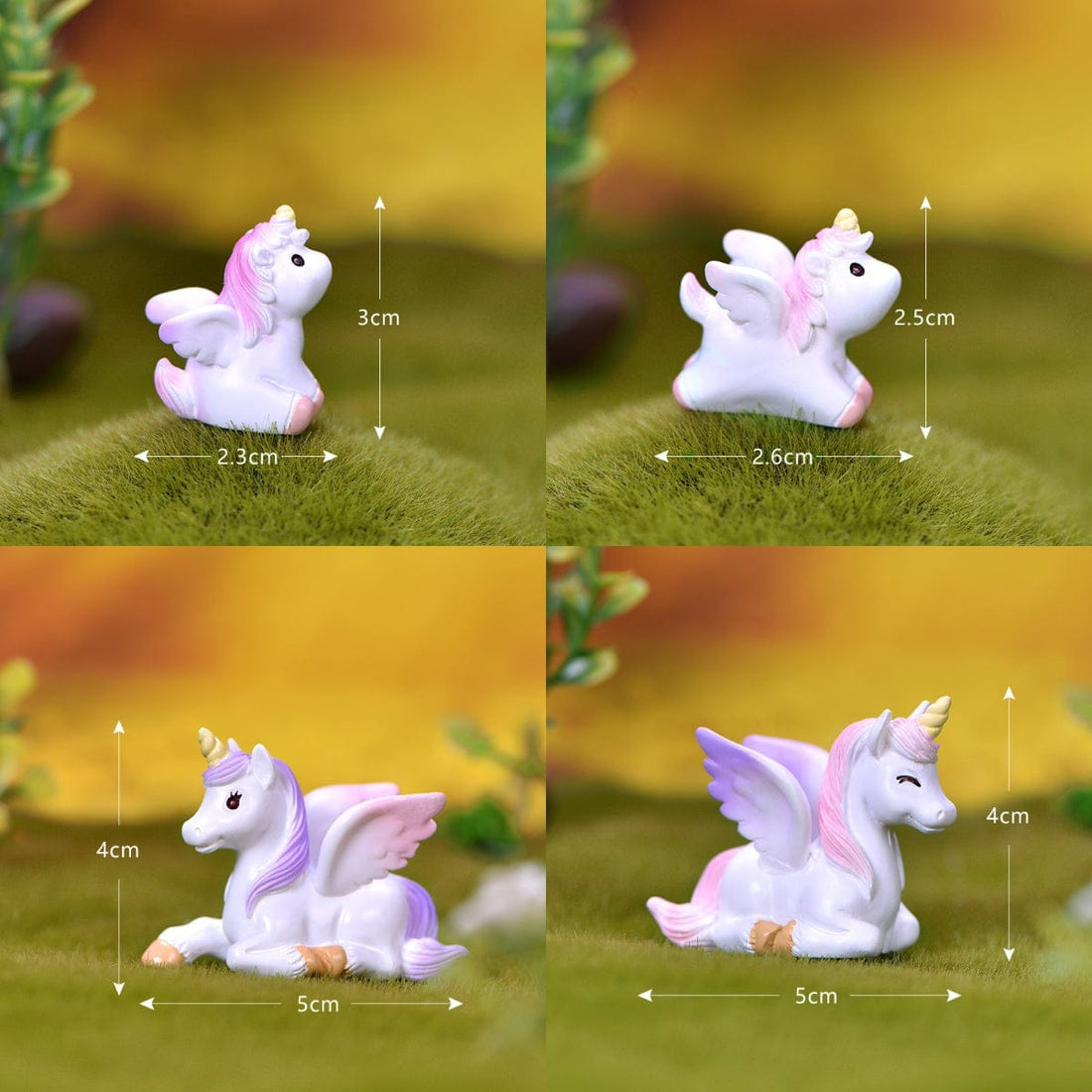 Crafteria 4Pcs Unicorn and Unicorn Babies Miniature