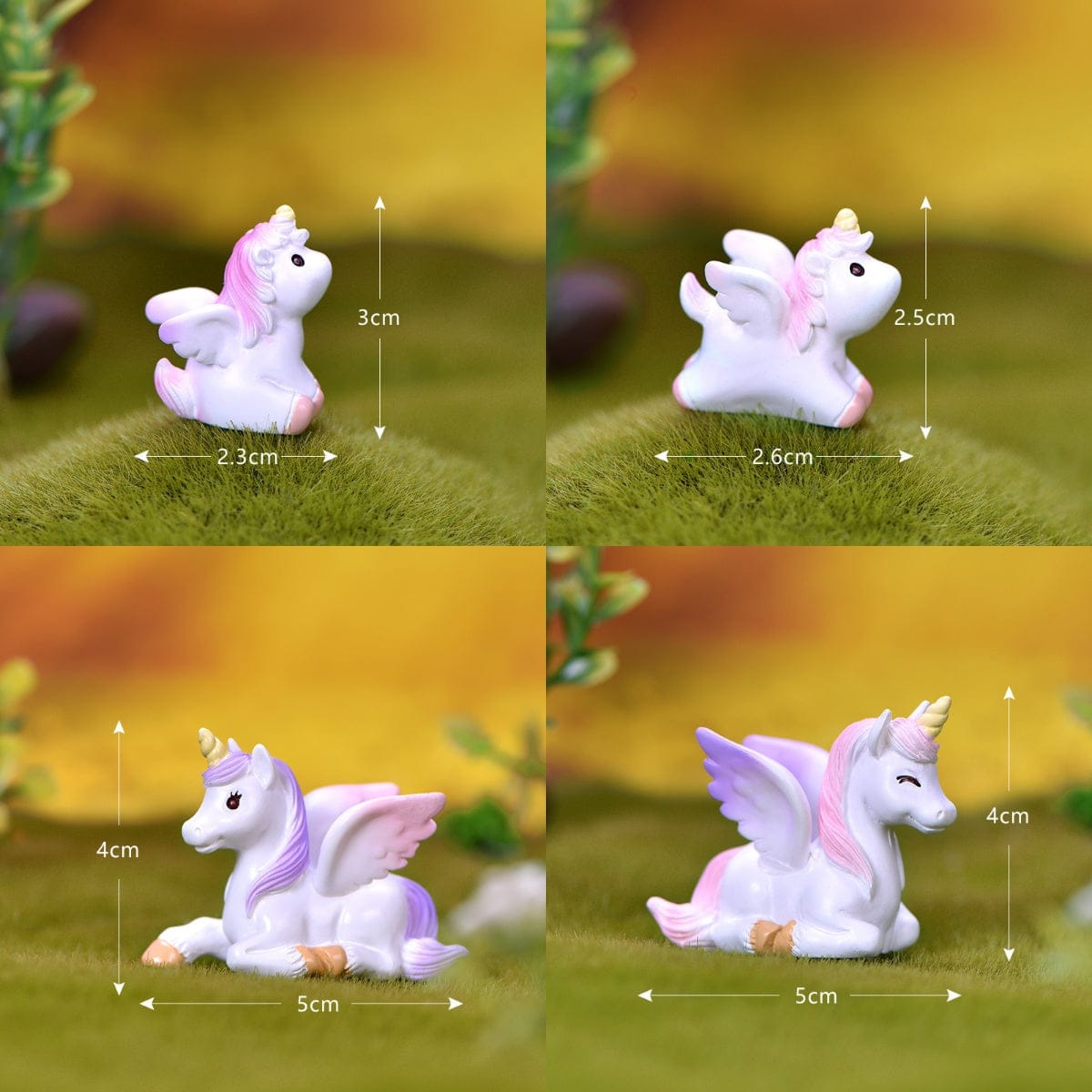 Crafteria 4Pcs Unicorn and Unicorn Babies Miniature