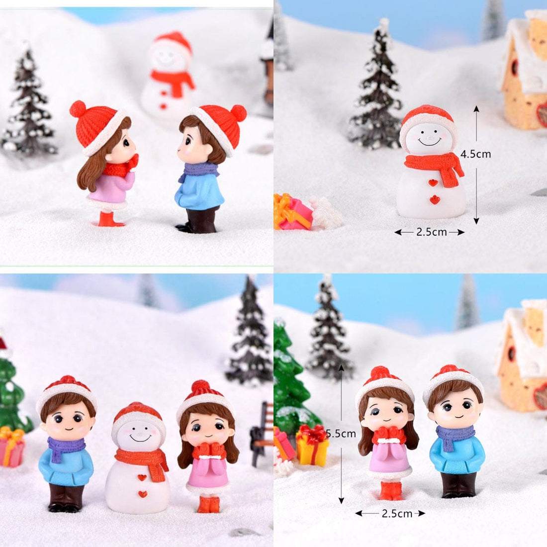 Crafteria A Winter Couple with Snowman Miniature