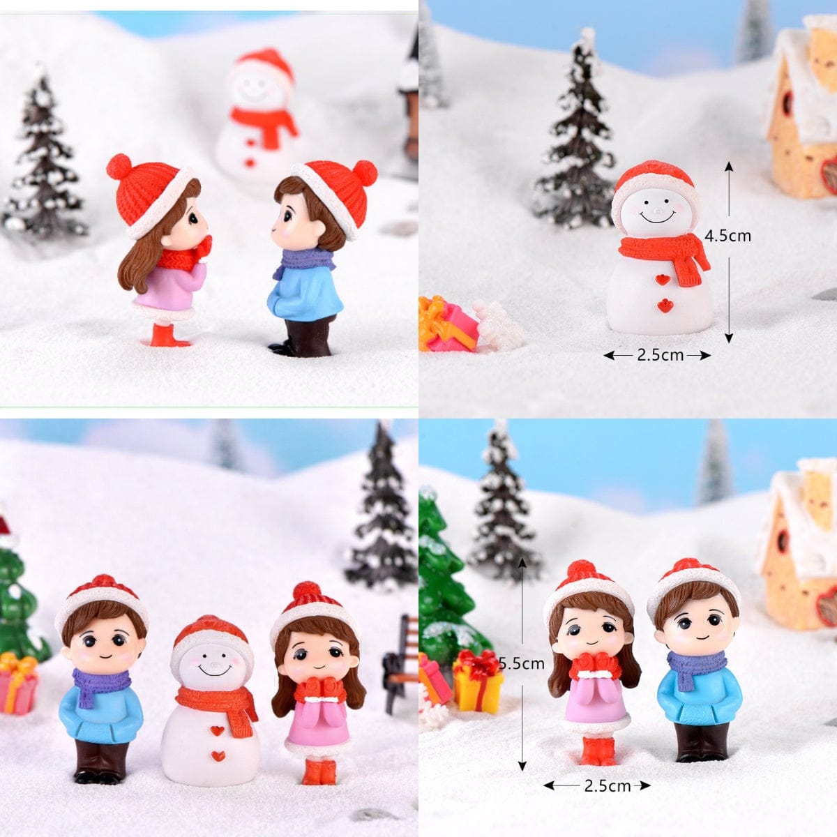 Crafteria A Winter Couple with Snowman Miniature