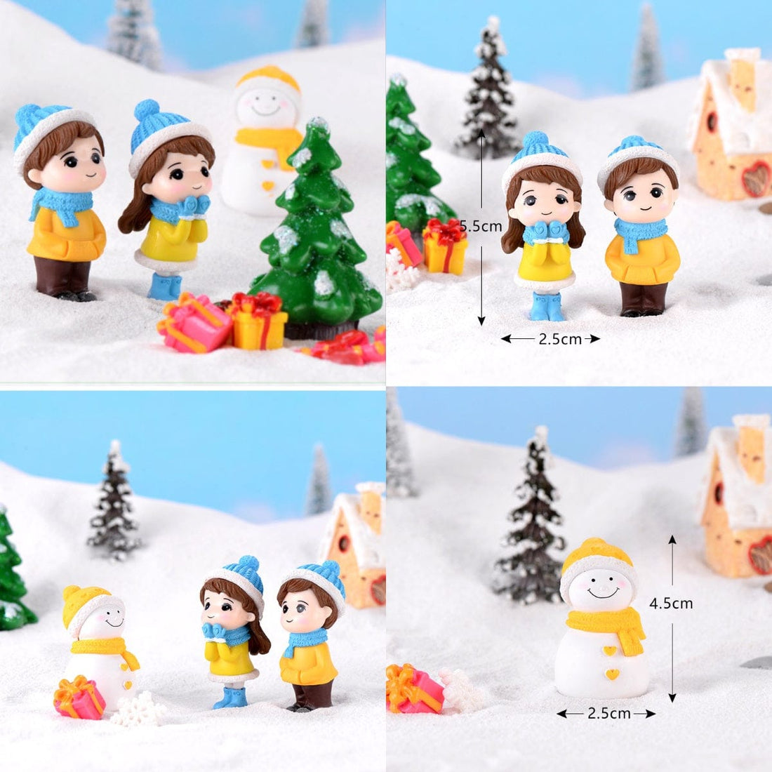 Crafteria A Winter Couple with Snowman Miniature