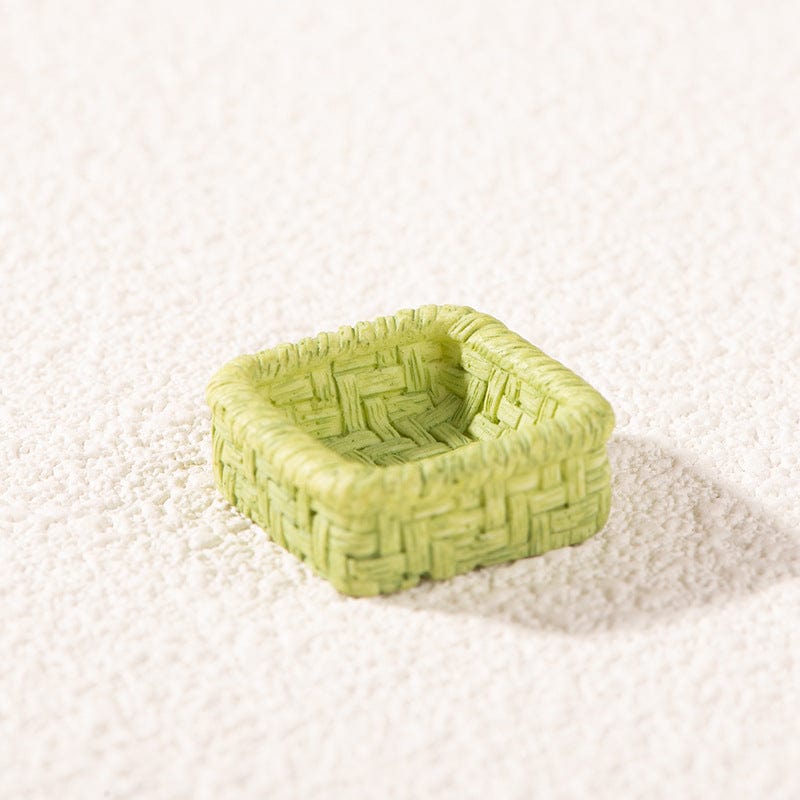 my store MINIATURE Square Green Bamboo Basket