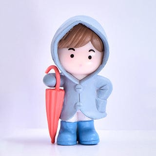 my store MINIATURE Gray Raincoat Cute Boy