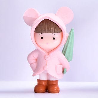 my store MINIATURE Pink Raincoat Cute Girl