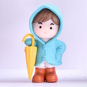 my store MINIATURE Blue Raincoat Cute Boy