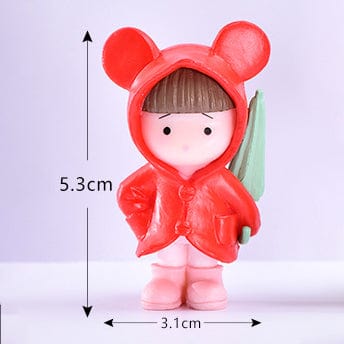 my store MINIATURE Red Raincoat Cute Girl