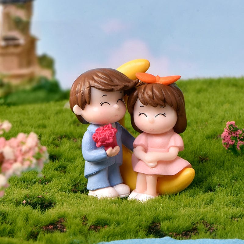 my store MINIATURE Sweety Lover Couple With Moon And Flower