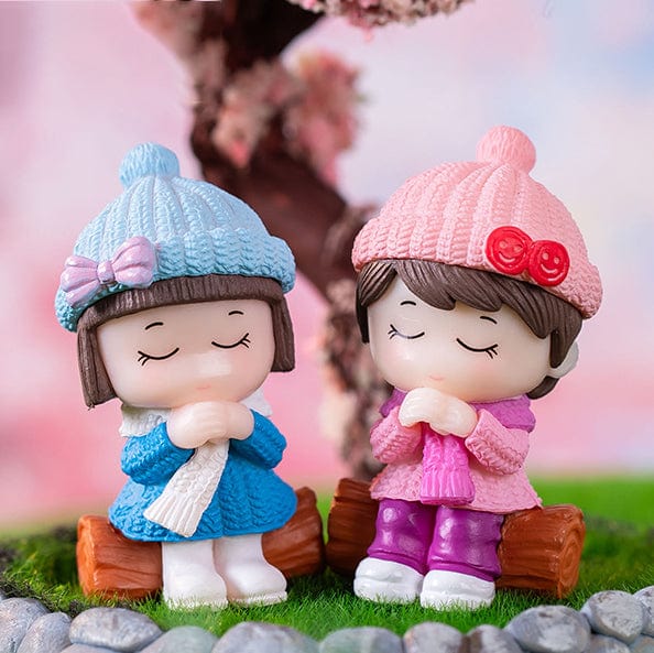 my store MINIATURE Sweet Lovely Winter Dressing Couple