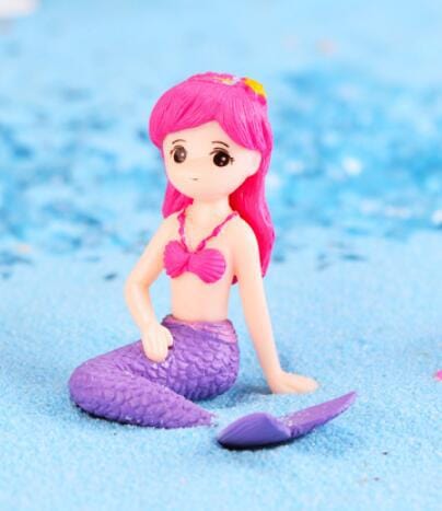 my store MINIATURE Pink Hair Mermaid Curly Tail