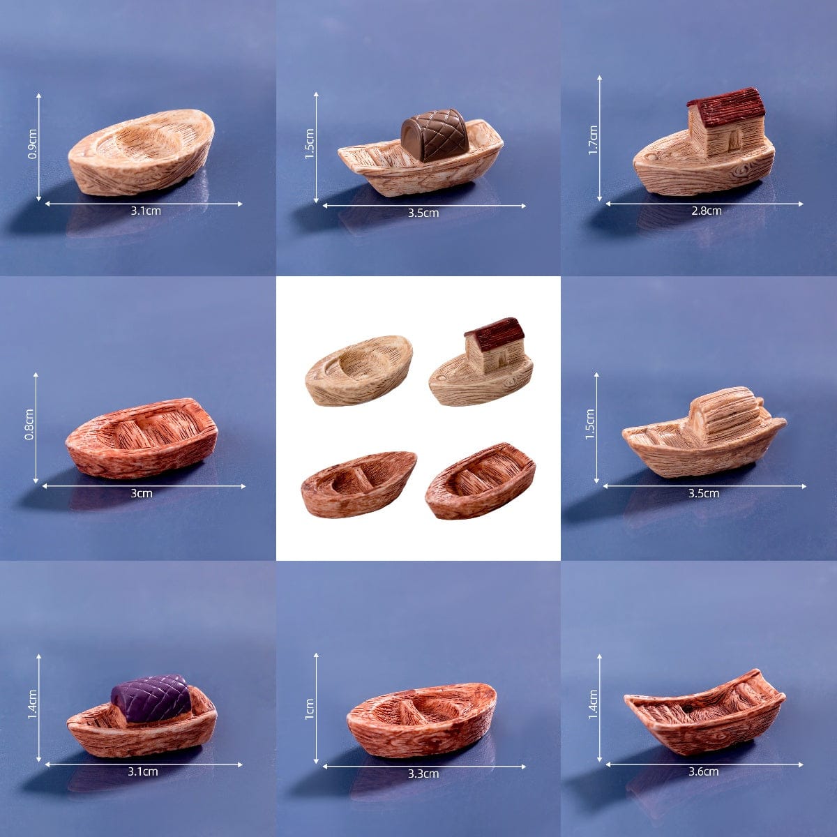 Crafteria 8Pcs Boat Miniature