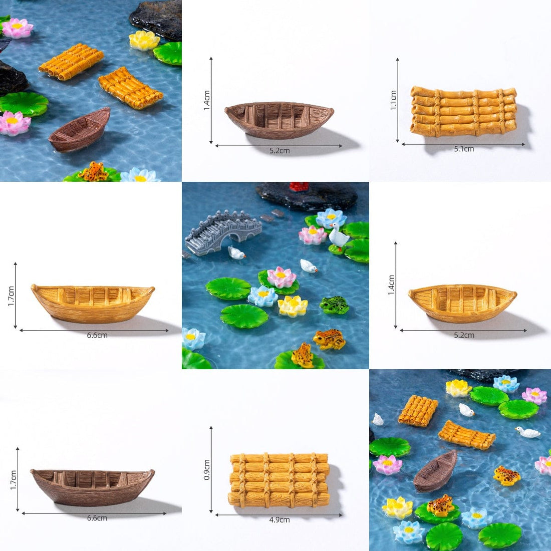 Crafteria 6Pcs Boat and Raft Miniature