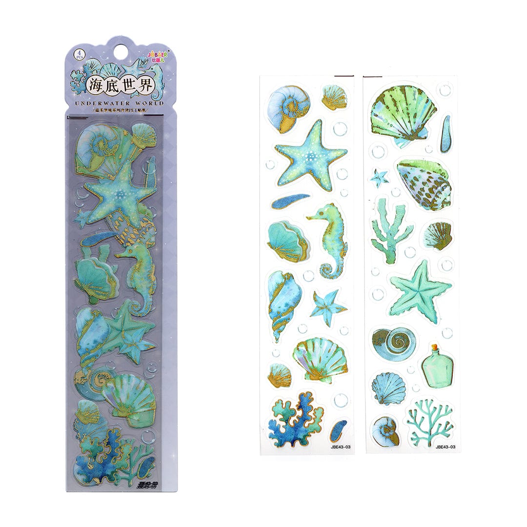 My Store Ocean & Flower Theme PET sticker cards