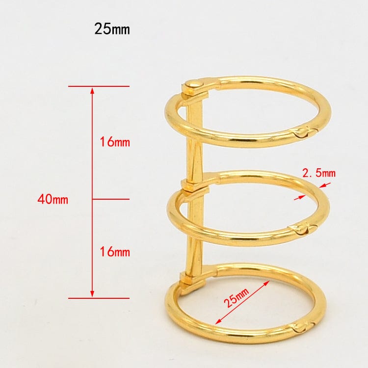 3 Layer Book Binding Ring Gold (4PCS)