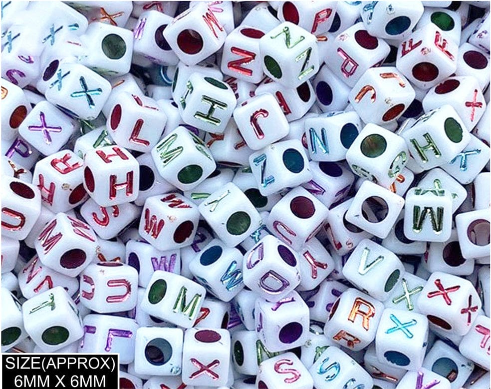my store BEADS SQUARE ABCD BEADS (WT+METALLIC COL)