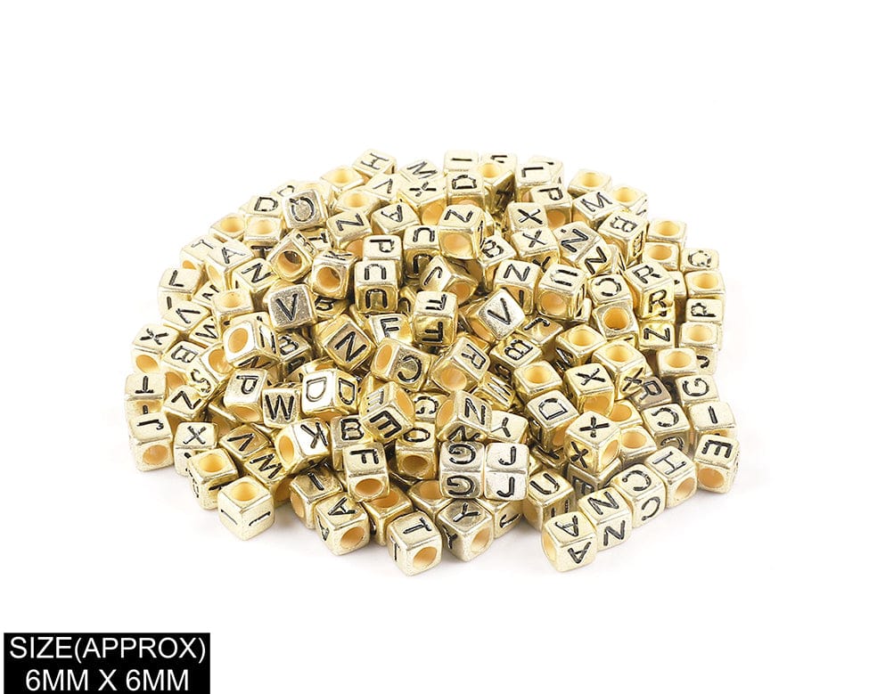 my store BEADS SQUARE ABCD BEADS (GOLD+BLK)