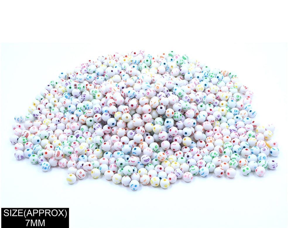 my store BEADS ROUND SMILE BEADS (WT+COL)