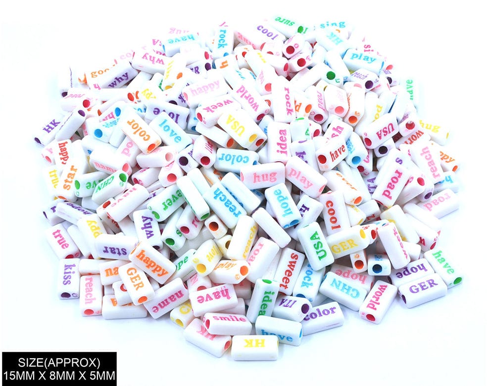 my store BEADS RECTANGLE WORDS BEADS (WT+COL)