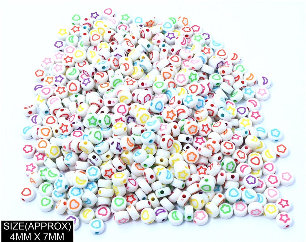 my store BEADS IDLY HEART, STAR ETC BEADS (WT+COL)