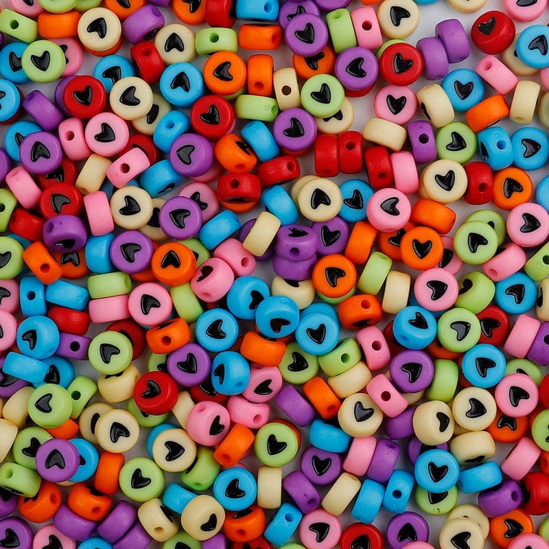 my store BEADS Idly Black Heart Design Beads (Col+Blk)