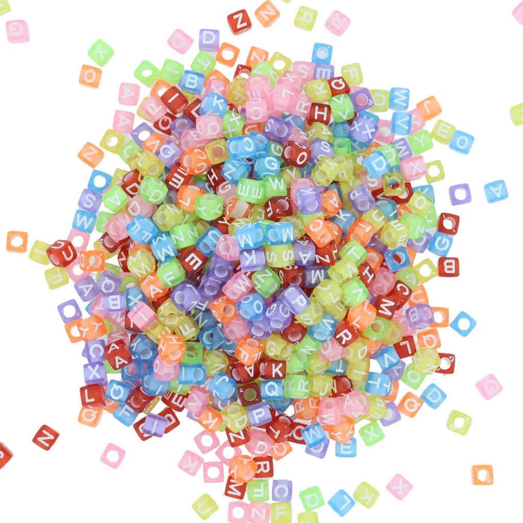 My Store BEADS Square Abcd Alphabet Beads (Col+Wt)