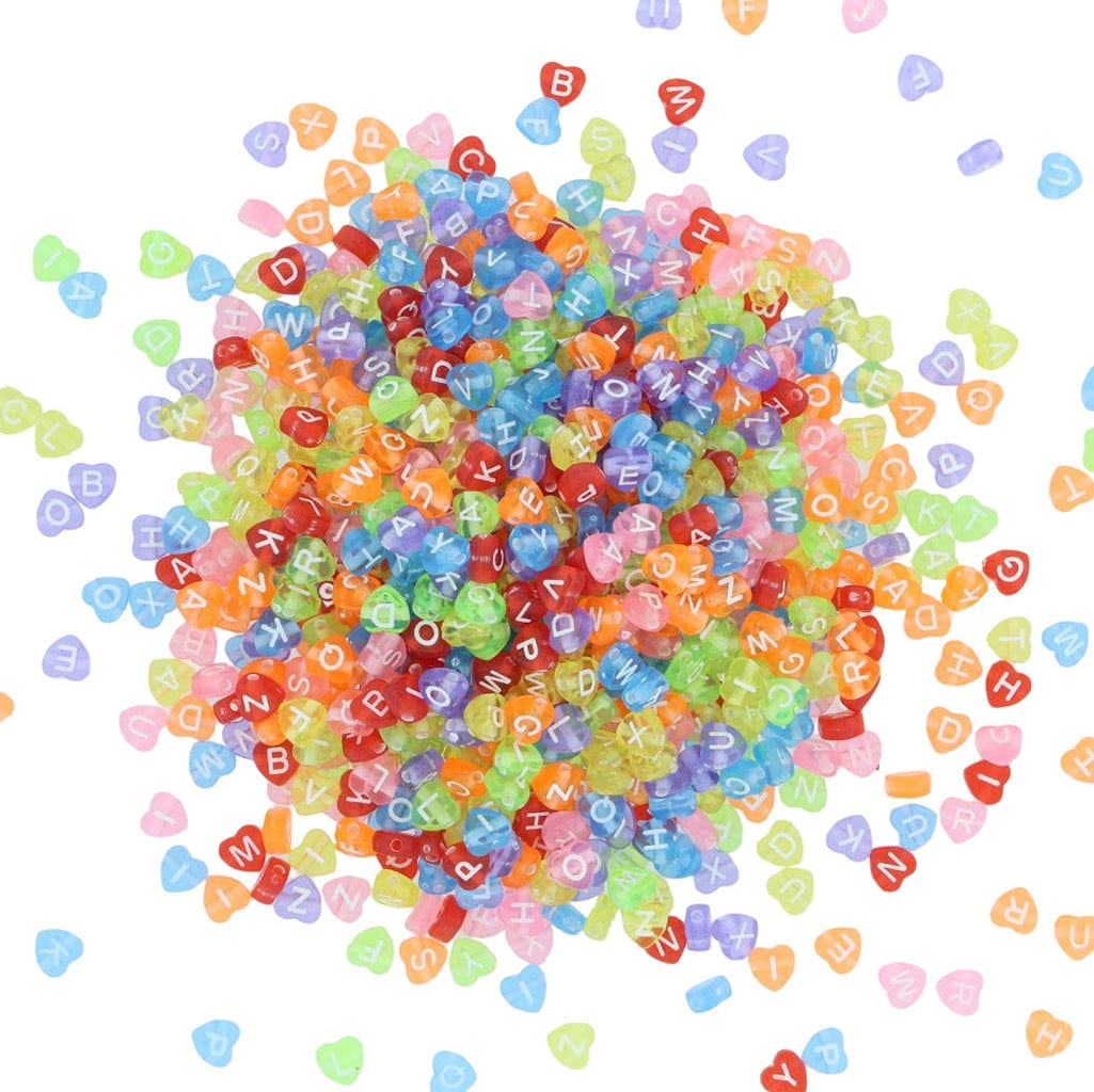 My Store BEADS Heart Abcd Alphabet Beads (Col+Wt)