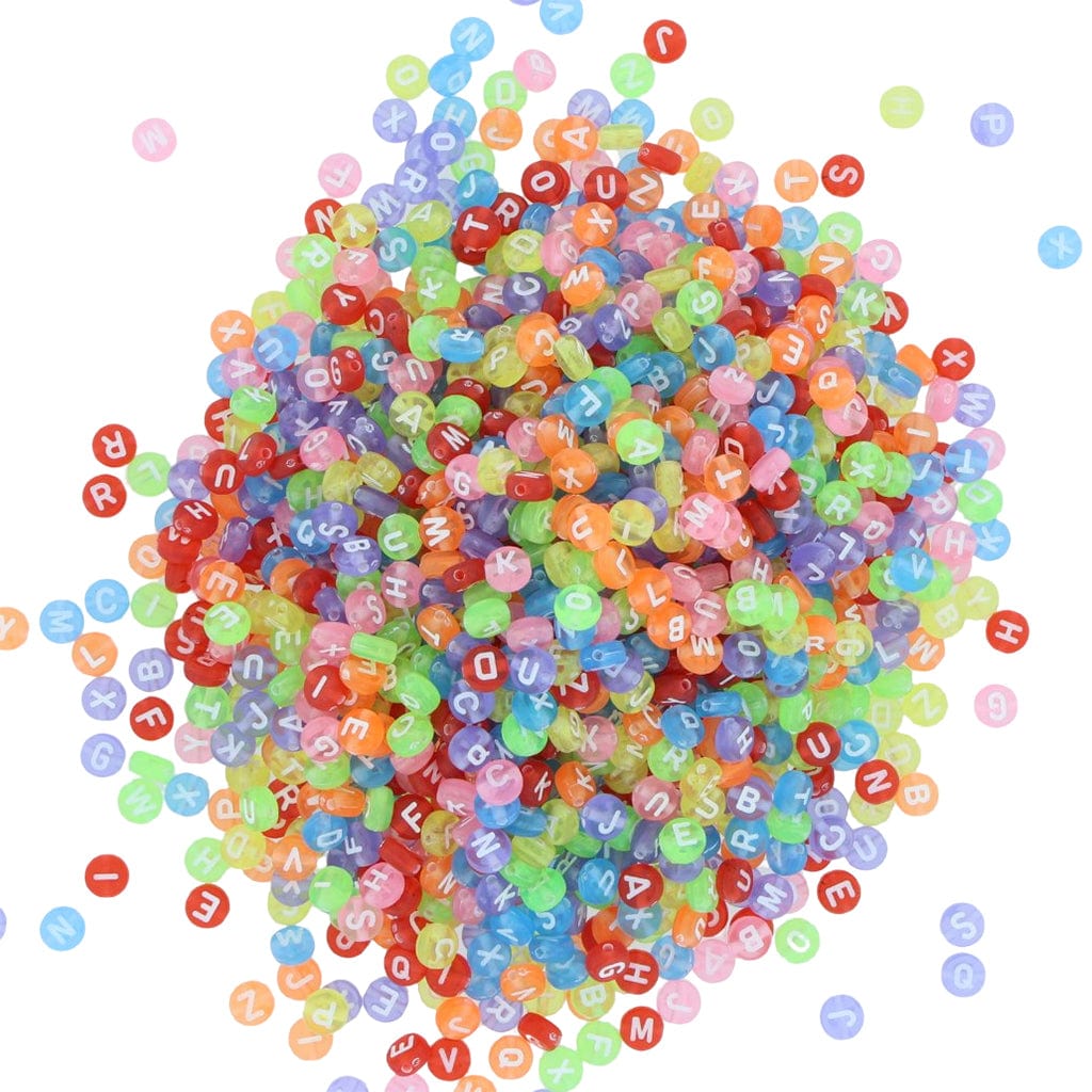 My Store BEADS Idly Abcd Alphabet Beads (Col+Wt)