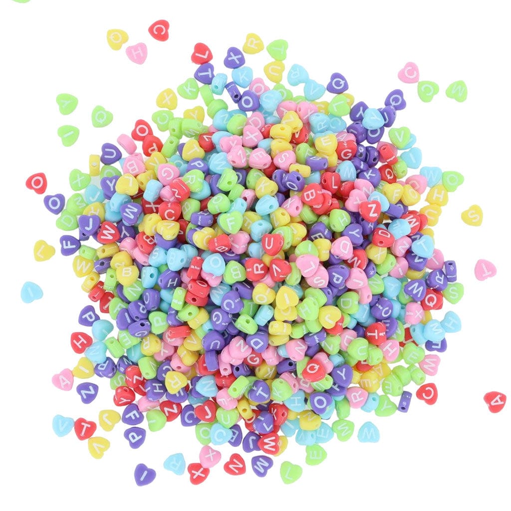 My Store BEADS Heart Abcd Alphabet Beads (Col+Wt)