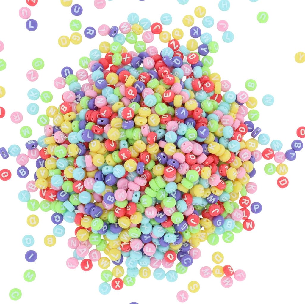 My Store BEADS Idly Abcd Alphabet Beads (Col+Wt)