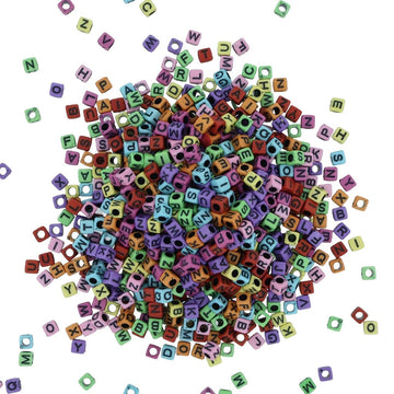 My Store BEADS Square Abcd Alphabet Beads (Col+Blk)