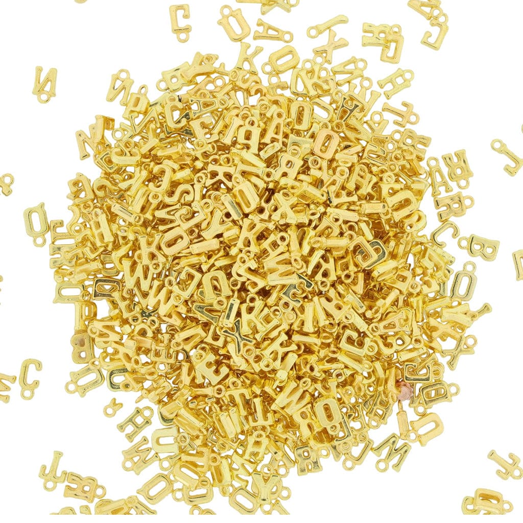 My Store BEADS Gold Letters Beads Alphabet ABS Pandent Beads
