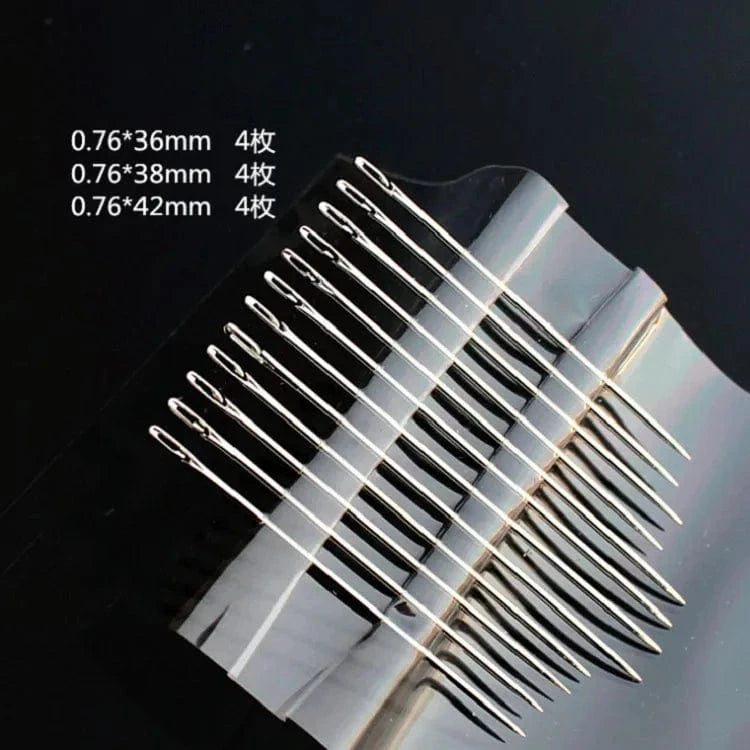 Side Slotted 6/12 Assorted Self Threading Needles (3 Different Sizes)