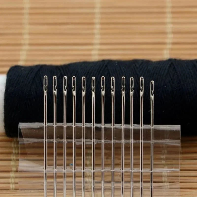 Crafteria Side Slotted  6/12 Assorted Self Threading Needles (3 Different Sizes)