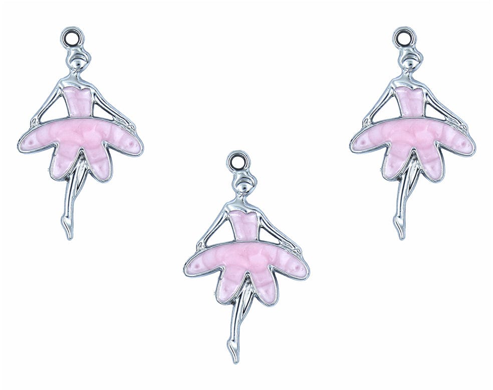 my store CHARMS SILVER DANCING GIRL ENAMEL PENDANT CHARMS