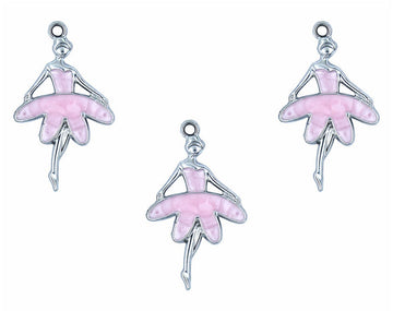 my store CHARMS SILVER DANCING GIRL ENAMEL PENDANT CHARMS