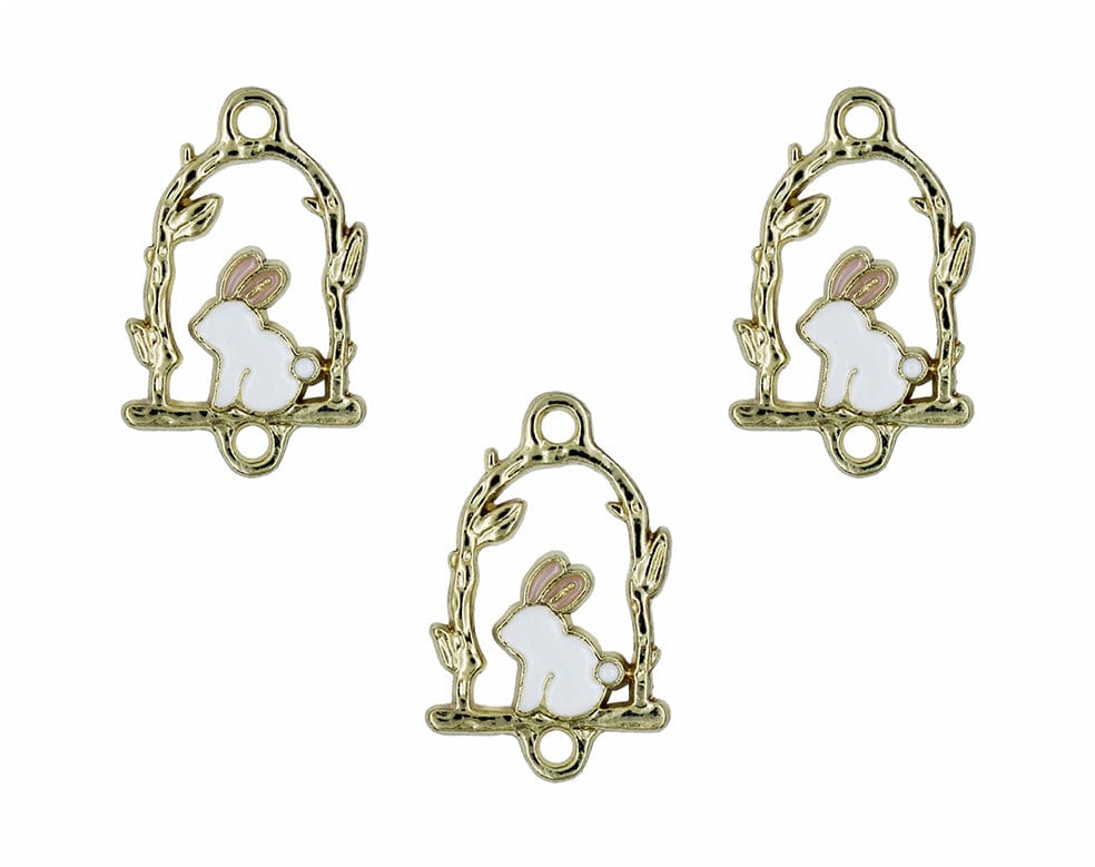 my store CHARMS RABBIT SEATING ON SWING ENAMEL PENDANT CHARMS