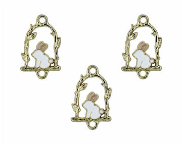 my store CHARMS RABBIT SEATING ON SWING ENAMEL PENDANT CHARMS