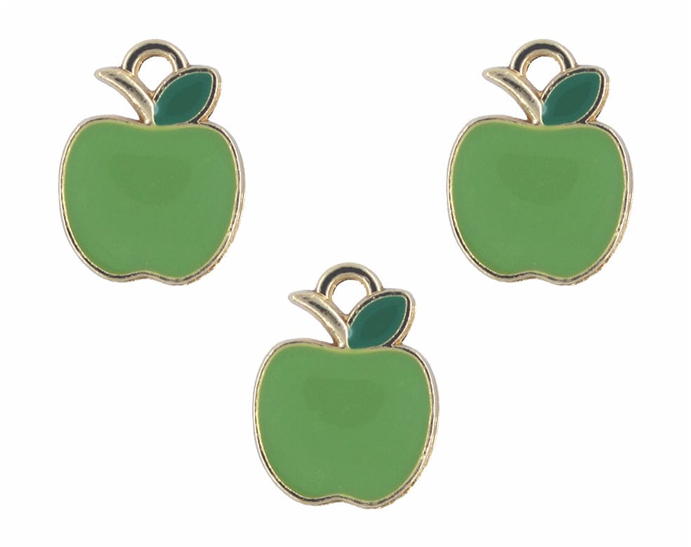 my store CHARMS GREEN APPLE ENAMEL PENDANT CHARMS