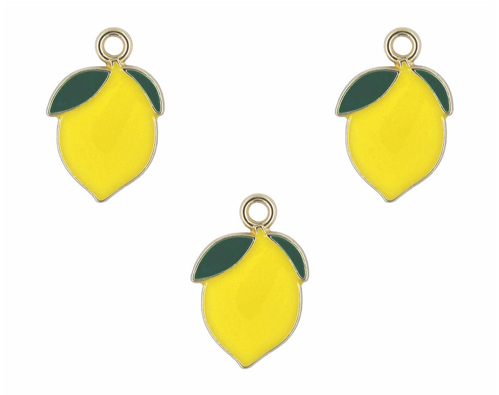 my store CHARMS YELLOW LEMON ENAMEL PENDANT CHARMS