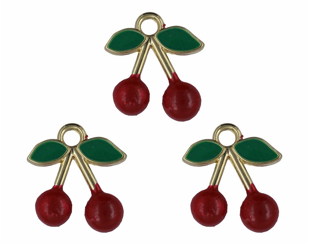 my store CHARMS CHERRY ENAMEL PENDANT CHARMS - A