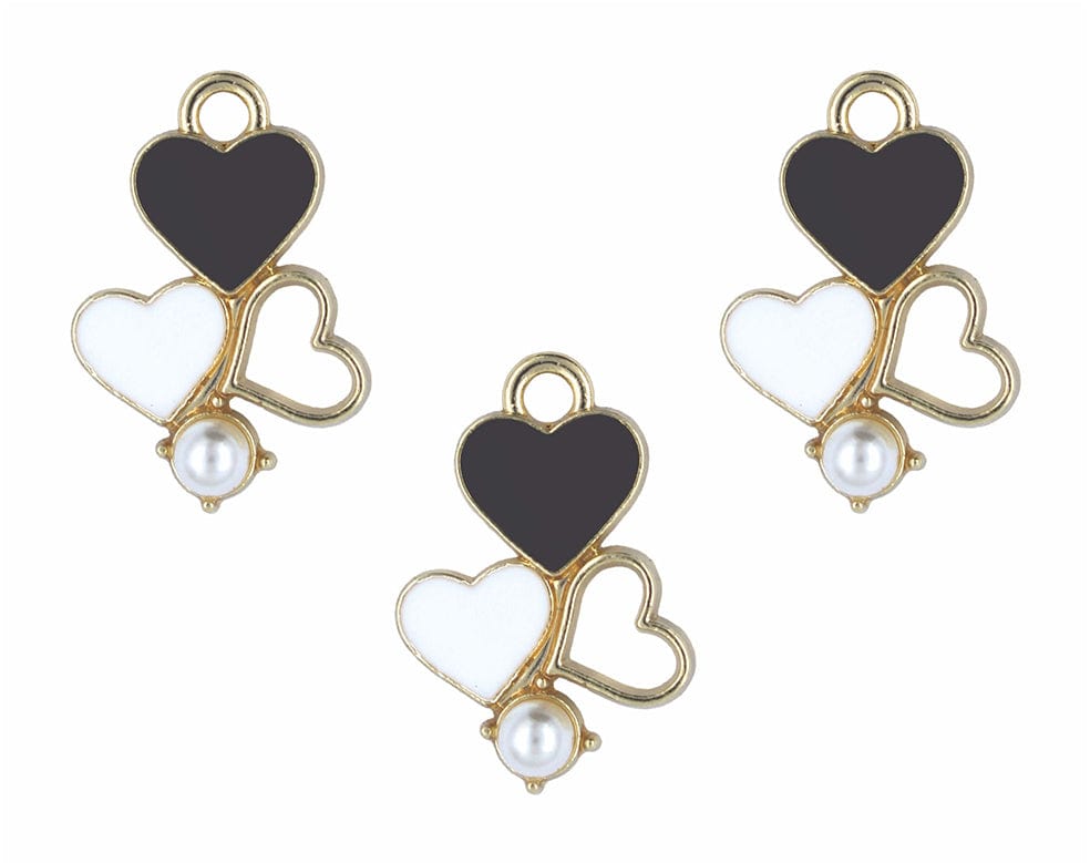 my store CHARMS 2 TONE HEART ENAMEL PENDANT CHARMS